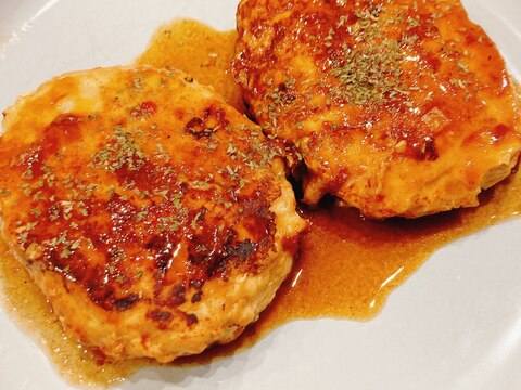 ワンパン☆鶏ひき肉と豆腐の煮込みハンバーグ